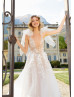 Light Gray Lace Tulle Sexy Wedding Dress